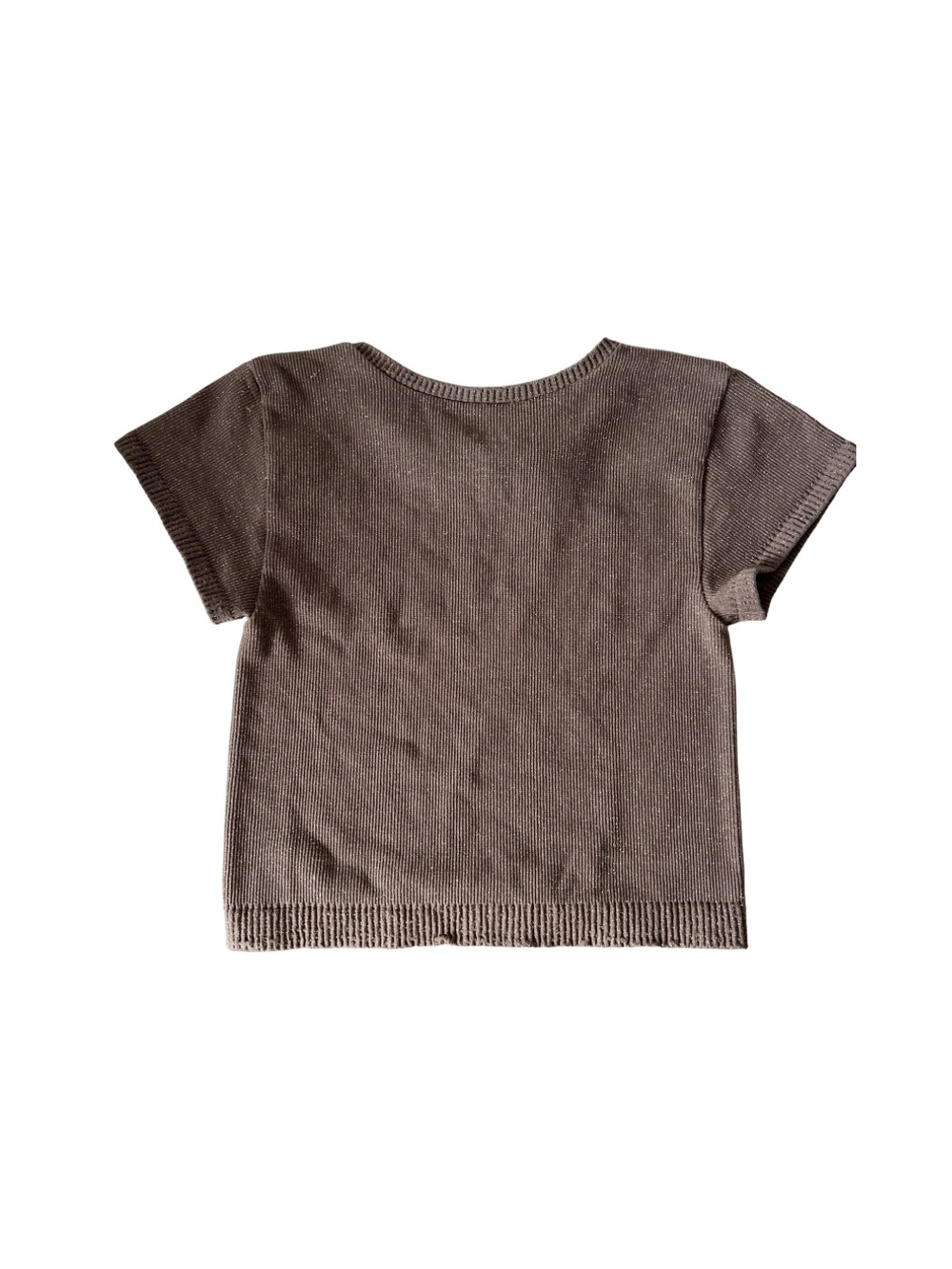 Intimately Free People Ribbed Seamless Cropped Tee Fireside Smoke M/L NWT - Picture 2 of 6